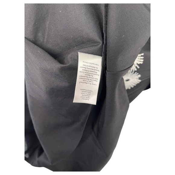 New Talbots Dress Womens 10 Floral Applique Fit Flare Sleeveless Cocktail Black - Picture 14 of 16